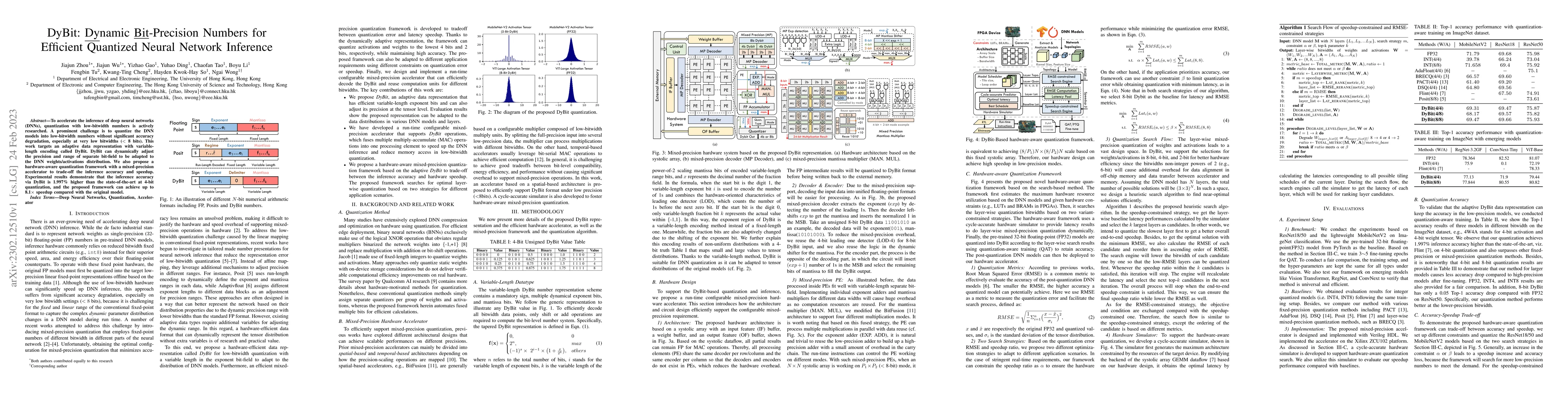 Thumbnail for DyBit: Dynamic Bit-Precision Numbers for Efficient Quantized Neural
  Network Inference
