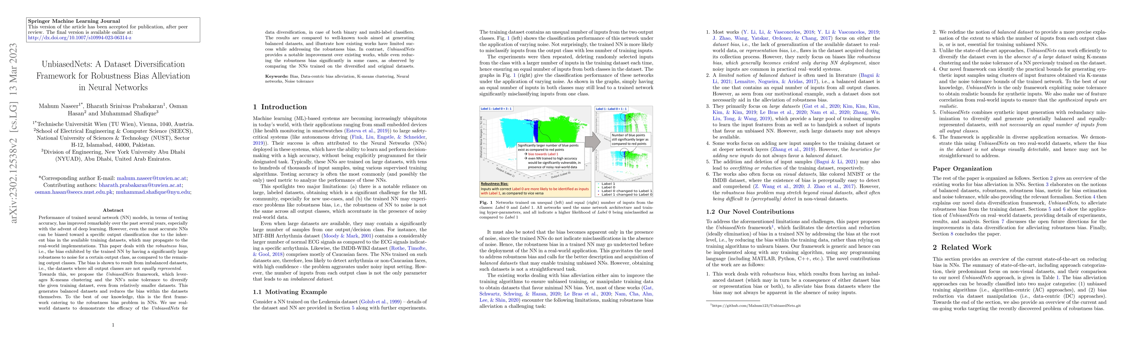 Thumbnail for UnbiasedNets: A Dataset Diversification Framework for Robustness Bias
  Alleviation in Neural Networks