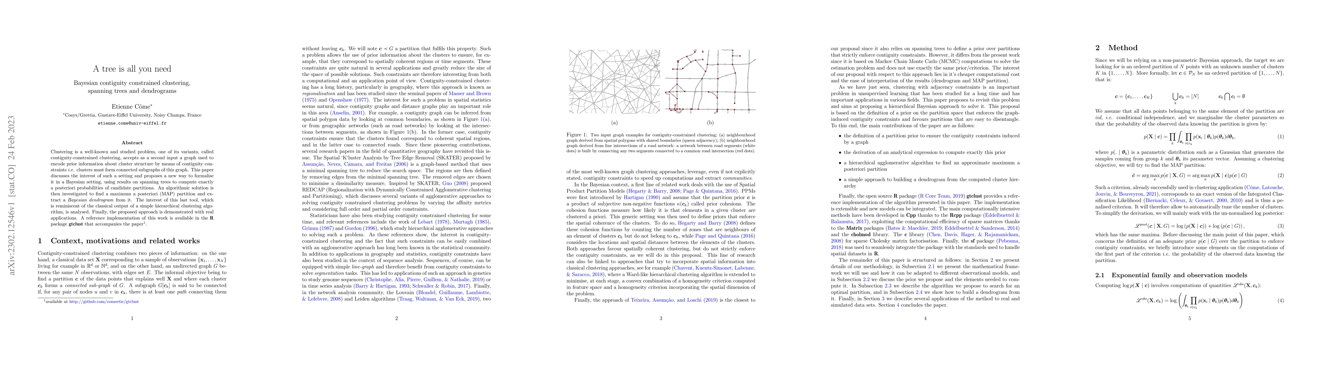Thumbnail for Bayesian contiguity constrained clustering, spanning trees and
  dendrograms