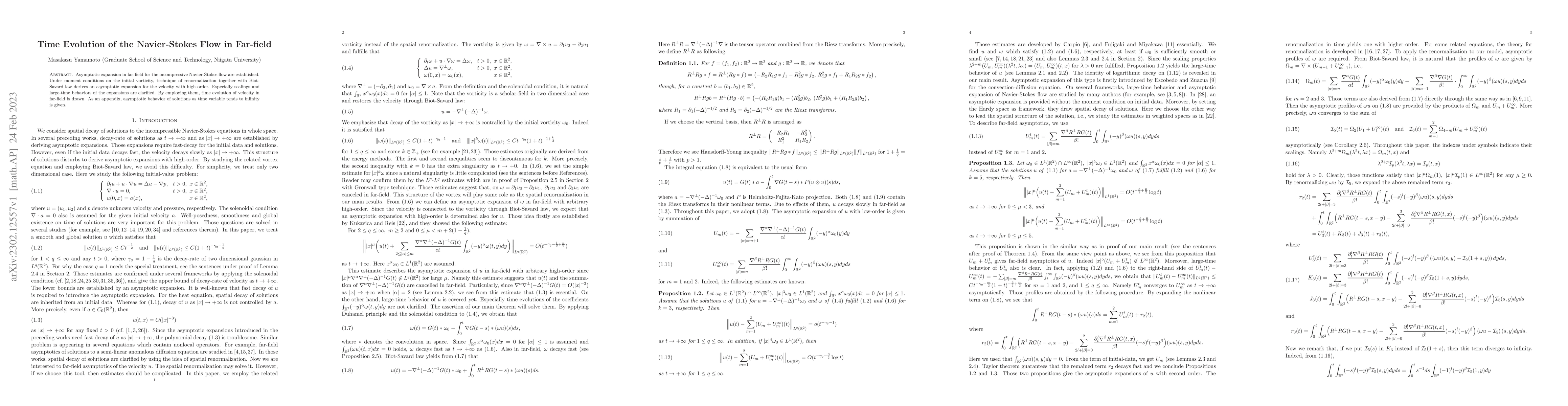 Thumbnail for Time evolution of the Navier-Stokes flow in far-field