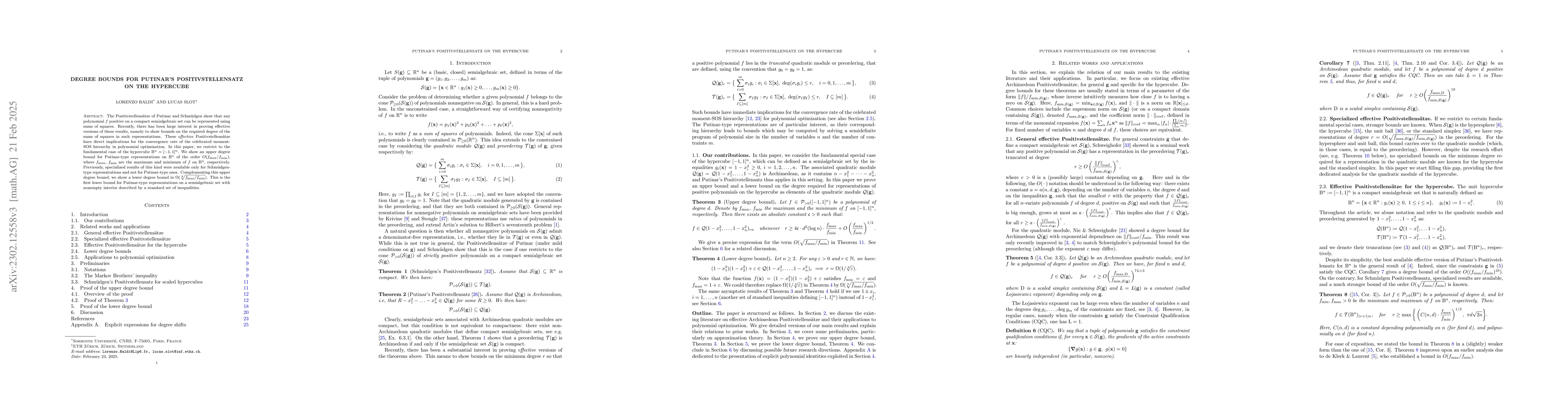 Thumbnail for Degree bounds for Putinar's Positivstellensatz on the hypercube