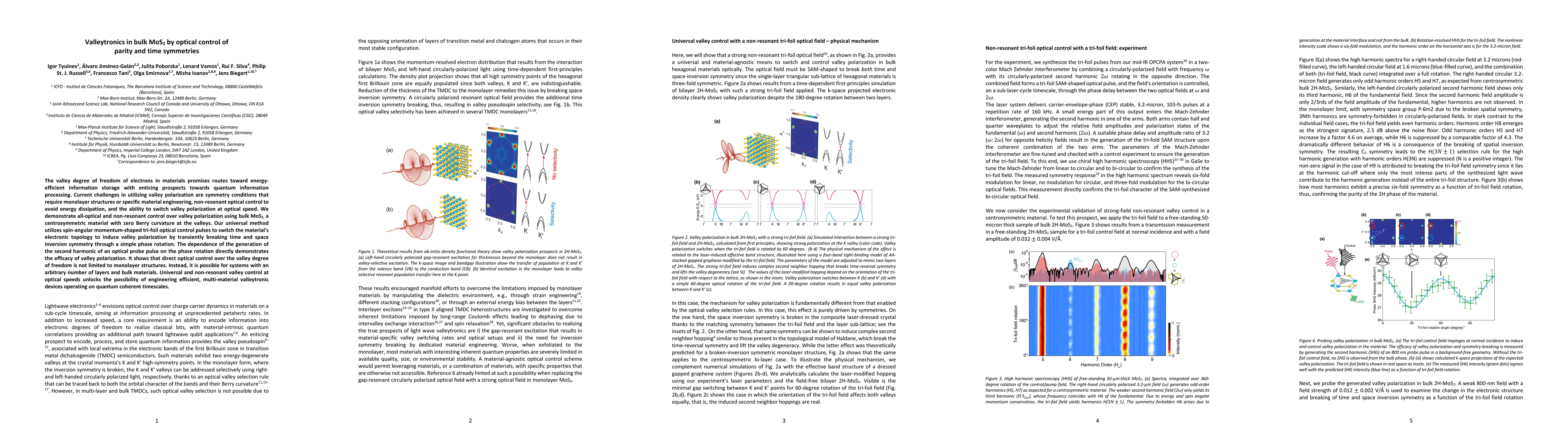 Thumbnail for Valleytronics in bulk MoS$_2$ by optical control of parity and time
  symmetries