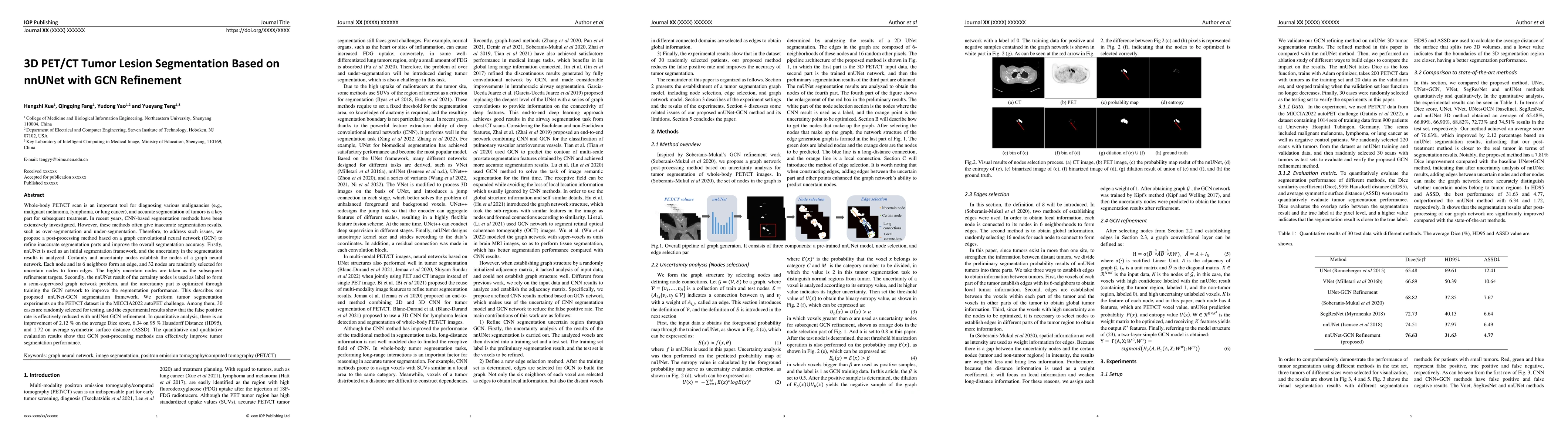 Thumbnail for 3D PETCT Tumor Lesion Segmentation via GCN Refinement