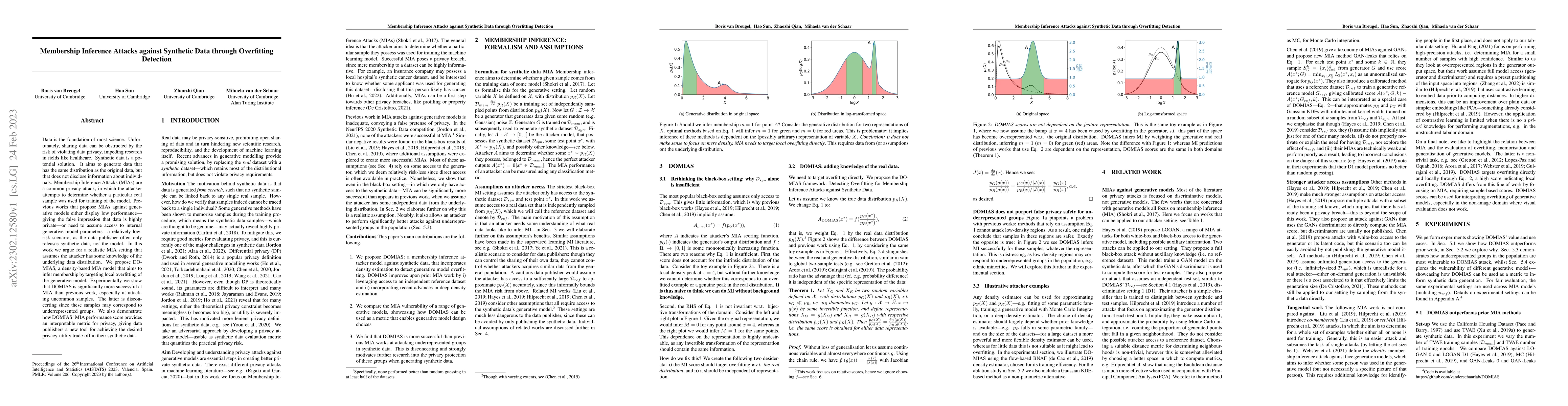 Thumbnail for Membership Inference Attacks against Synthetic Data through Overfitting
  Detection