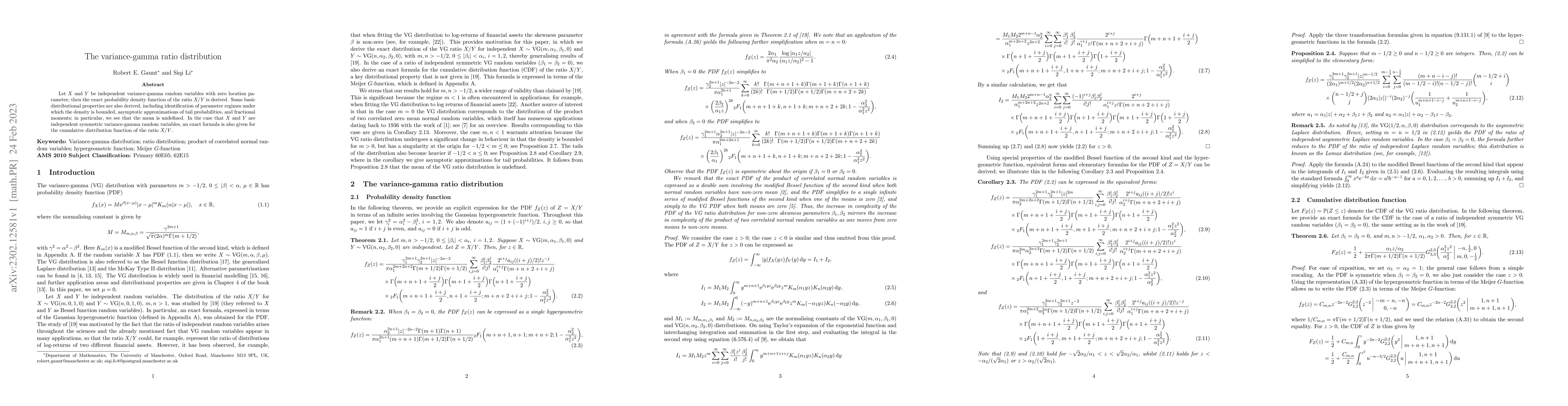 Thumbnail for The variance-gamma ratio distribution