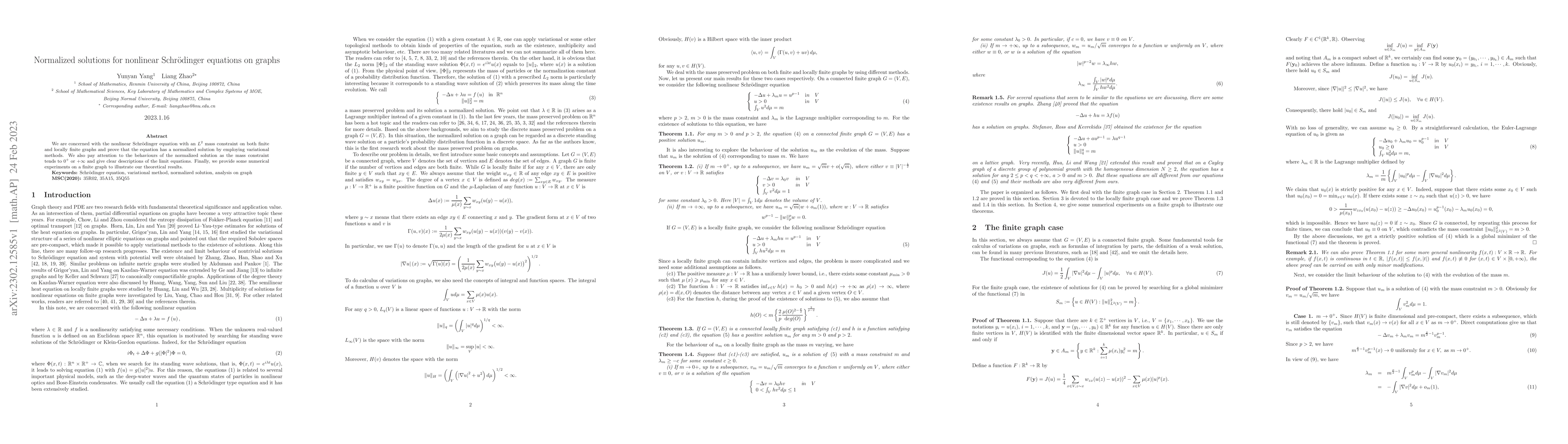 Thumbnail for Normalized solutions for nonlinear Schr\"odinger equations on graphs