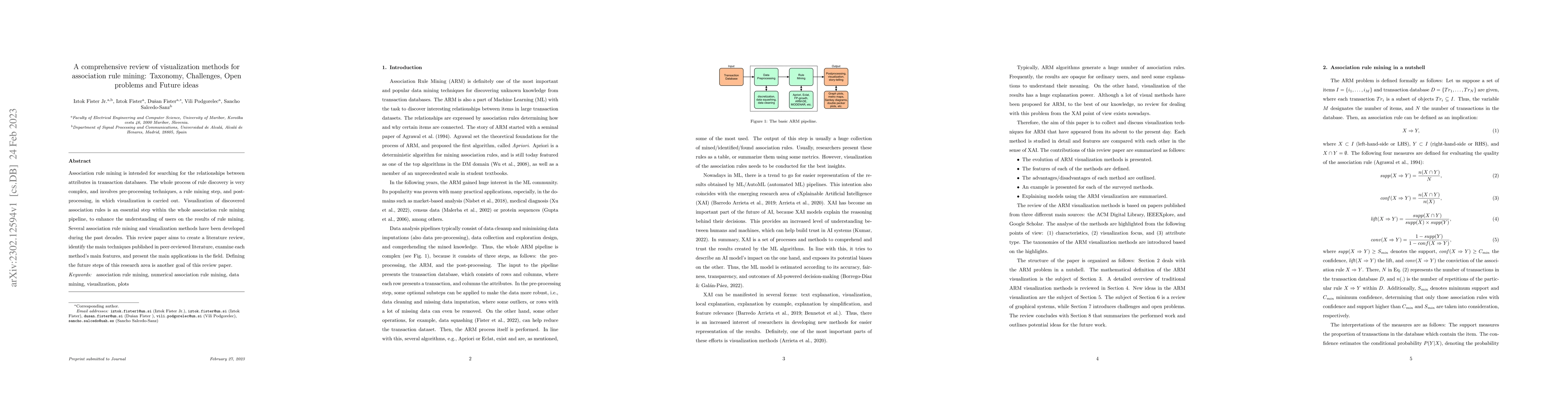 Thumbnail for A comprehensive review of visualization methods for association rule
  mining: Taxonomy, Challenges, Open problems and Future ideas