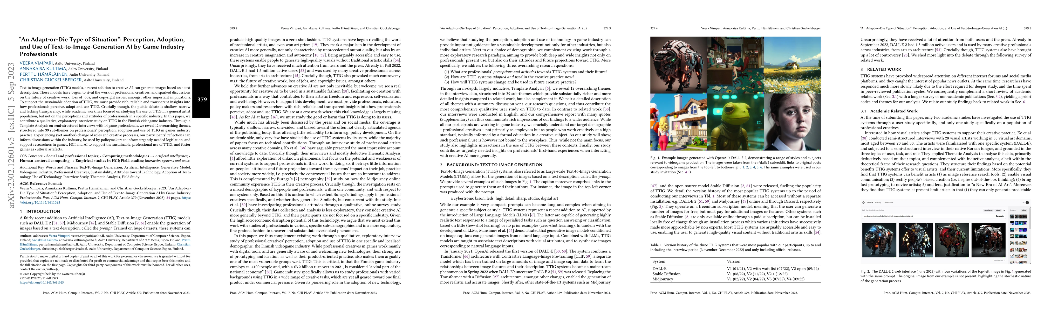 Thumbnail for "An Adapt-or-Die Type of Situation": Perception, Adoption, and Use of
  Text-To-Image-Generation AI by Game Industry Professionals