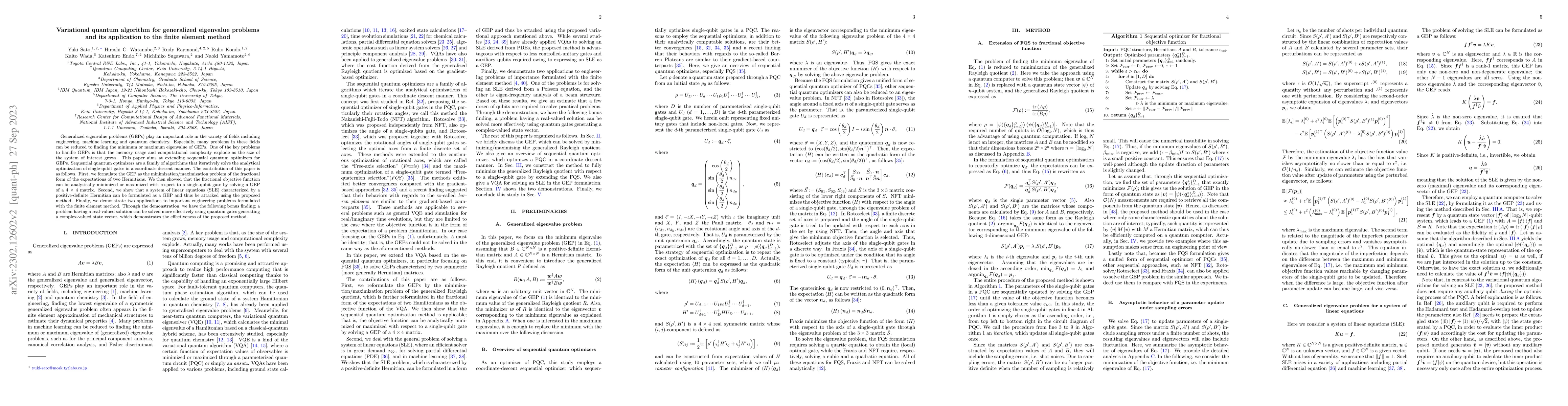 Thumbnail for Variational quantum algorithm for generalized eigenvalue problems and
  its application to the finite element method