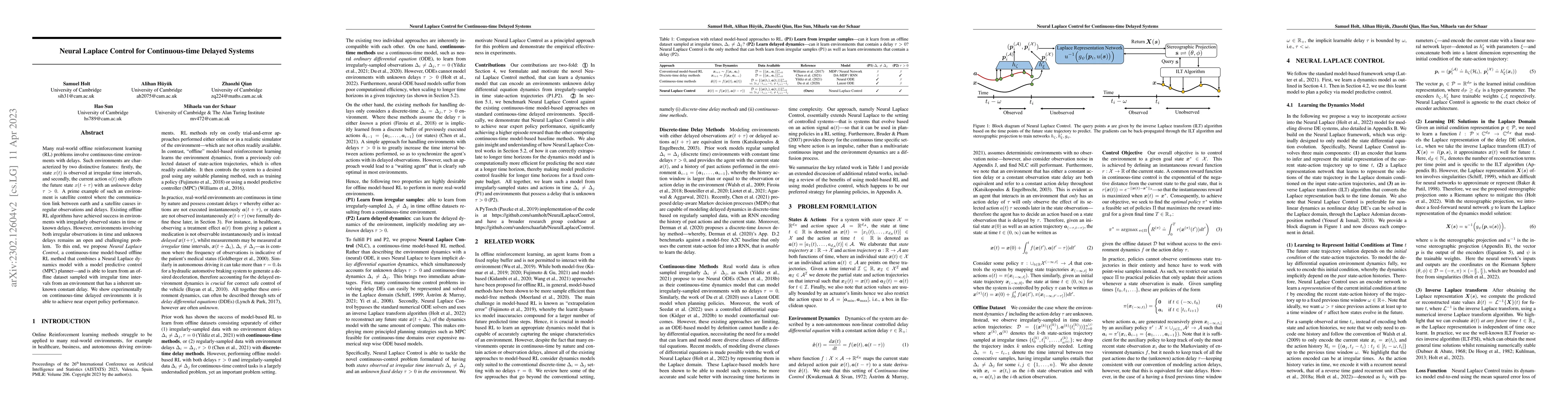 Thumbnail for Neural Laplace Control for Continuous-time Delayed Systems