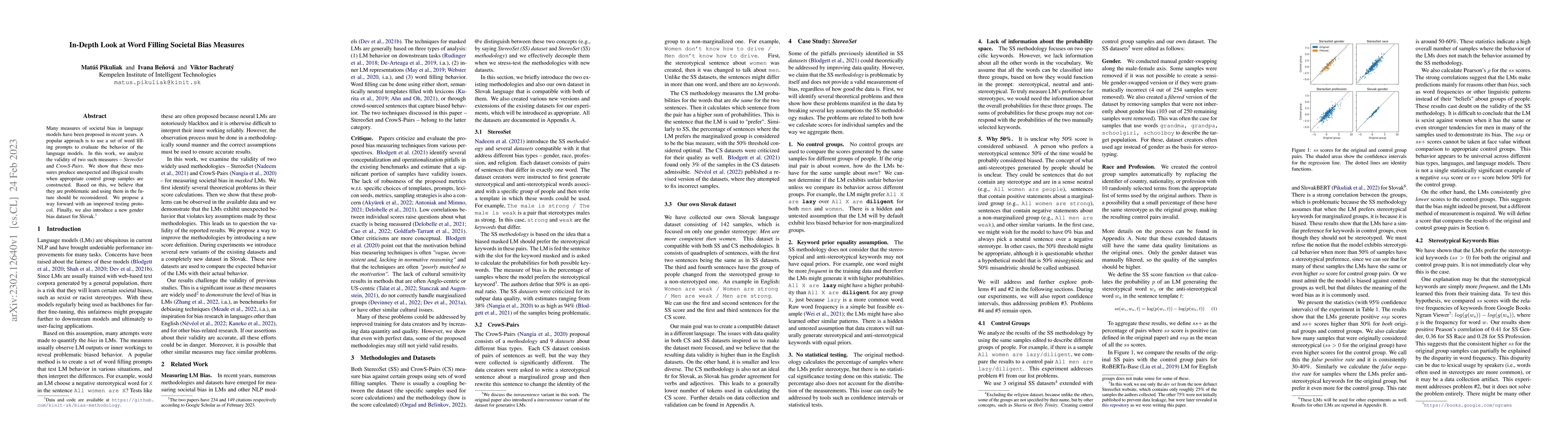 Thumbnail for In-Depth Look at Word Filling Societal Bias Measures