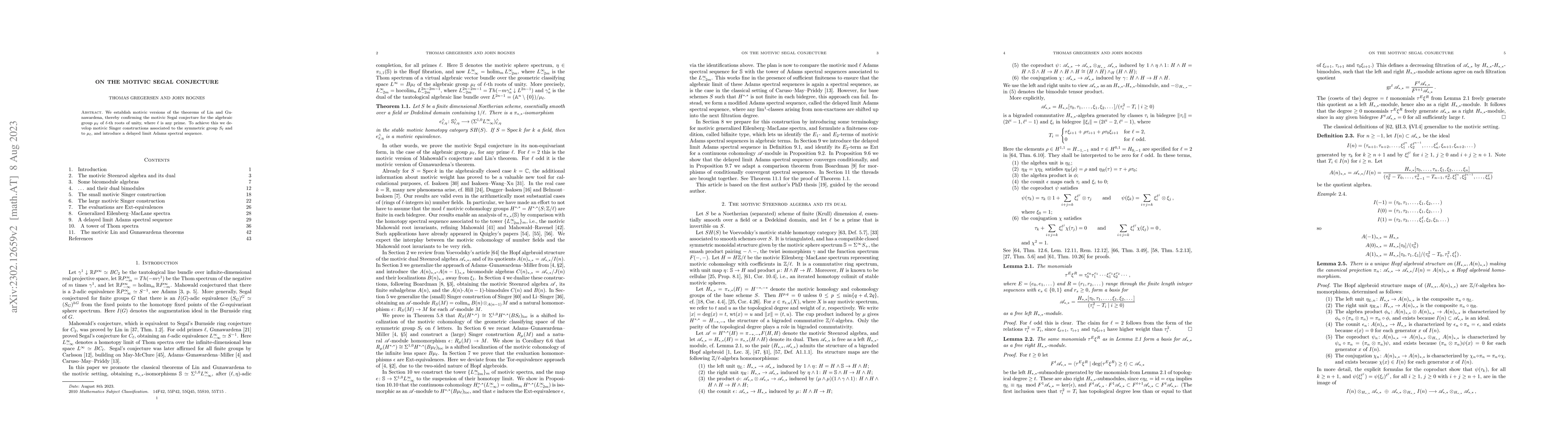 Thumbnail for On the motivic Segal conjecture