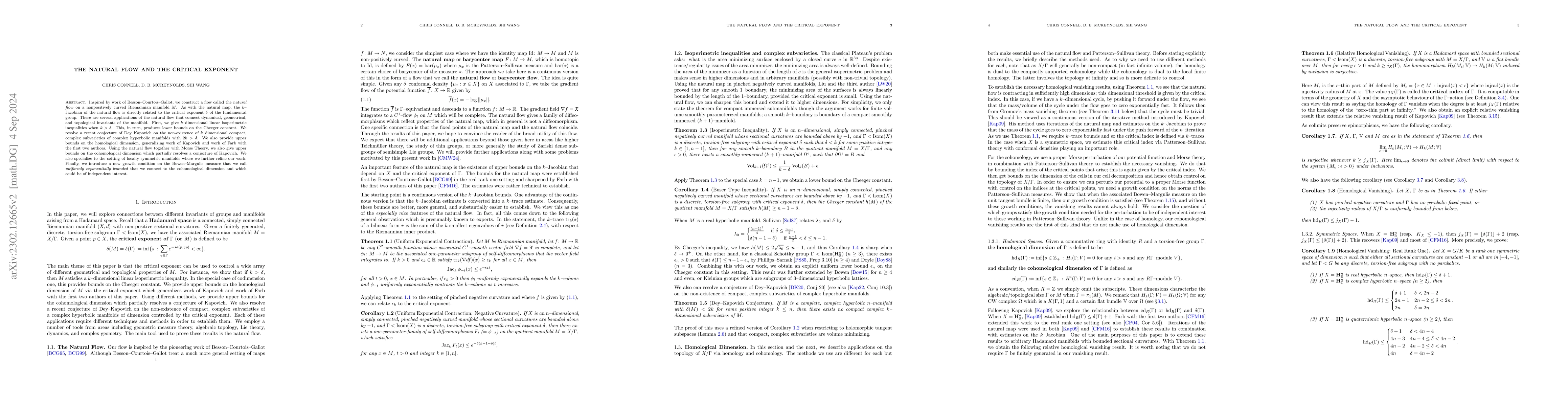 Thumbnail for The natural flow and the critical exponent