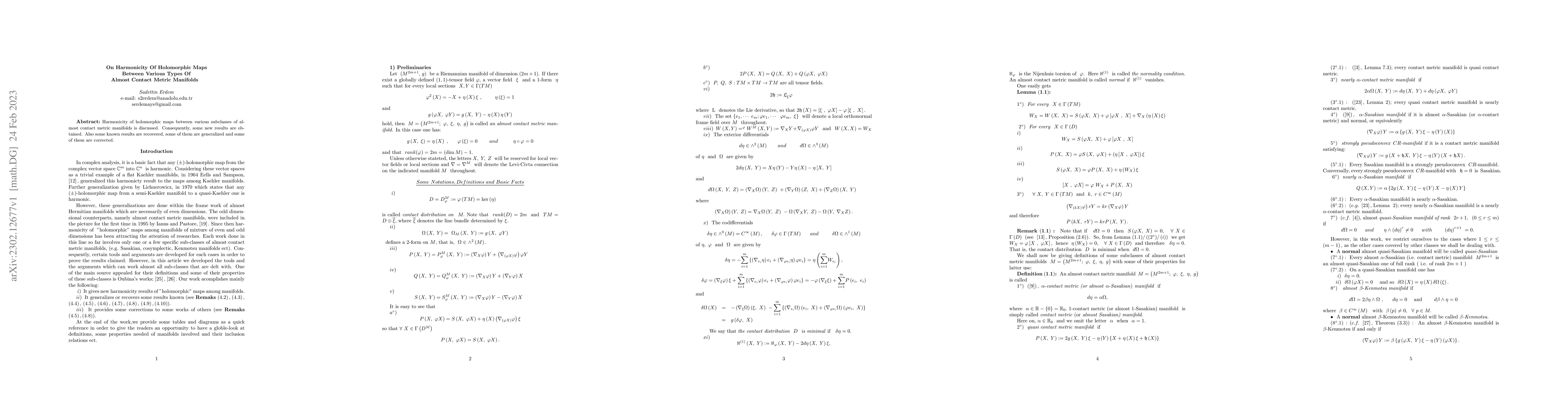 Thumbnail for On Harmonicity Of Holomorphic Maps Between Various Types Of Almost
  Contact Metric Manifolds