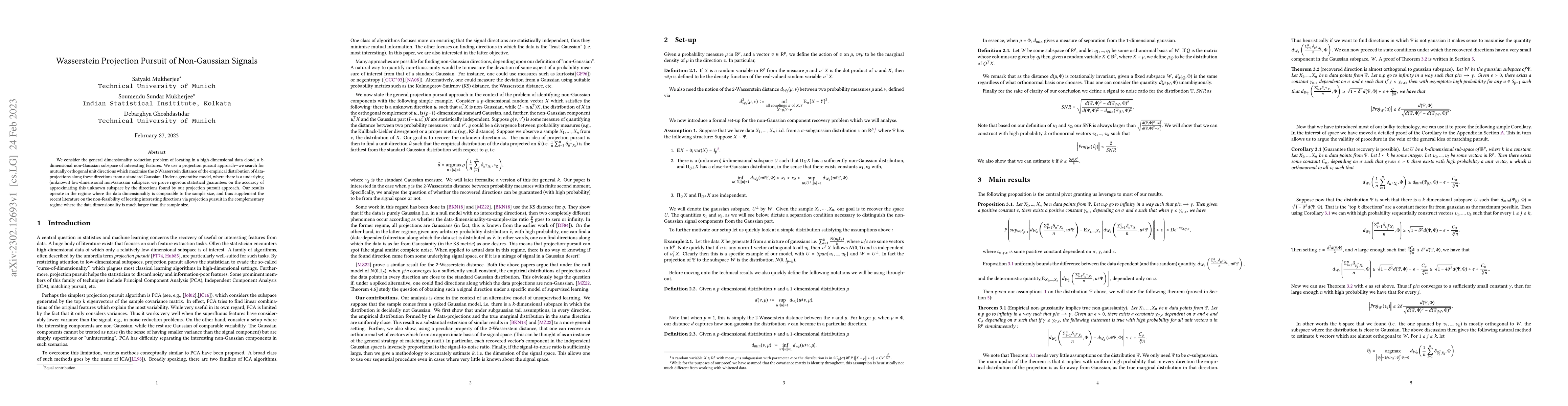 Thumbnail for Wasserstein Projection Pursuit of Non-Gaussian Signals