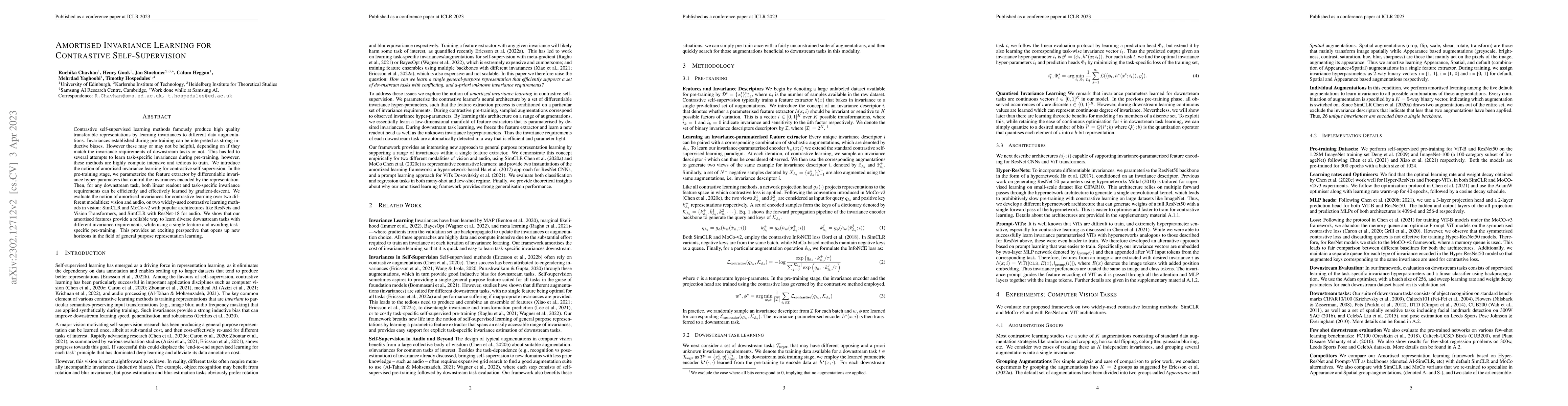 Thumbnail for Amortised Invariance Learning for Contrastive Self-Supervision