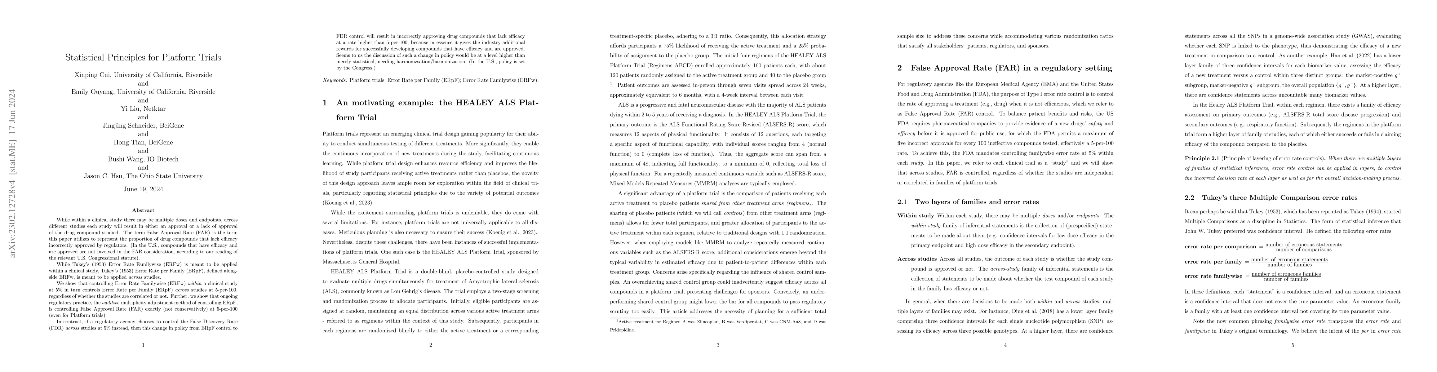 Thumbnail for Statistical Principles for Platform Trials