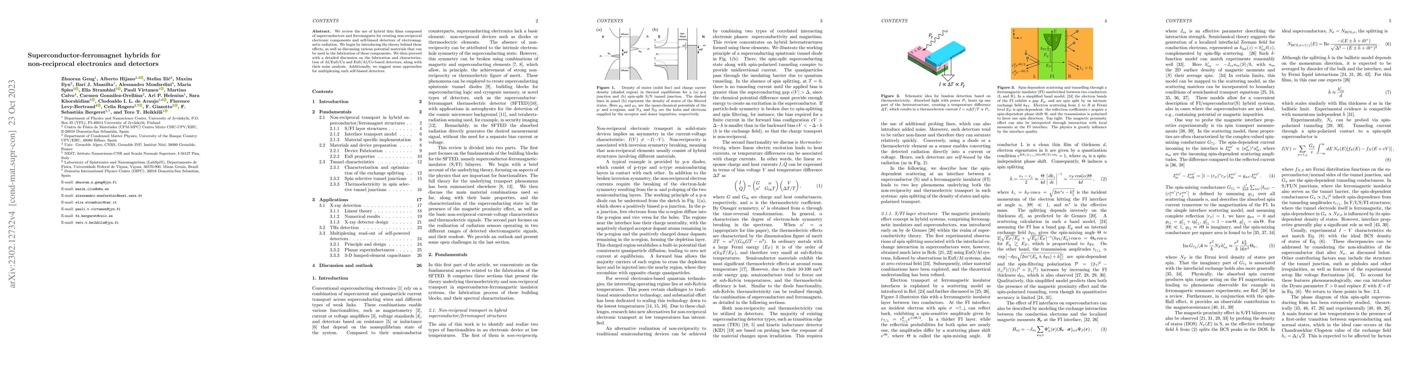 Thumbnail for Superconductor-ferromagnet hybrids for non-reciprocal electronics and
  detectors