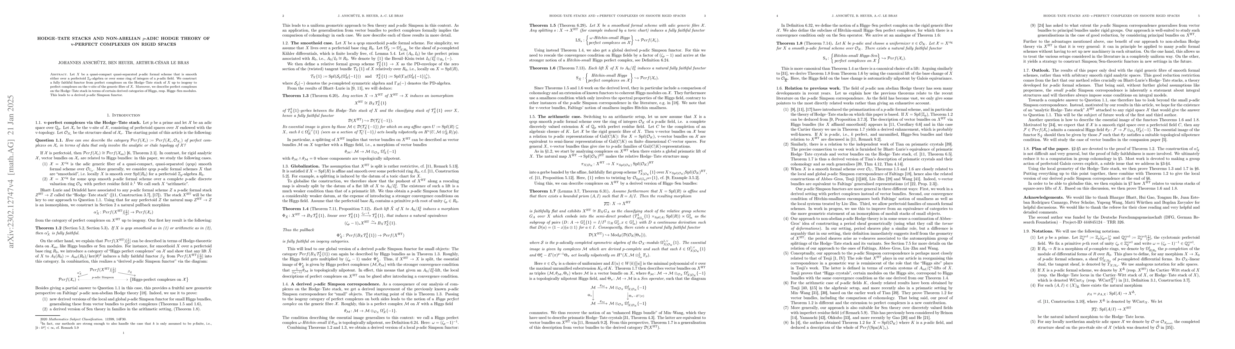 Thumbnail for Hodge-Tate stacks and non-abelian $p$-adic Hodge theory of v-perfect
  complexes on rigid spaces