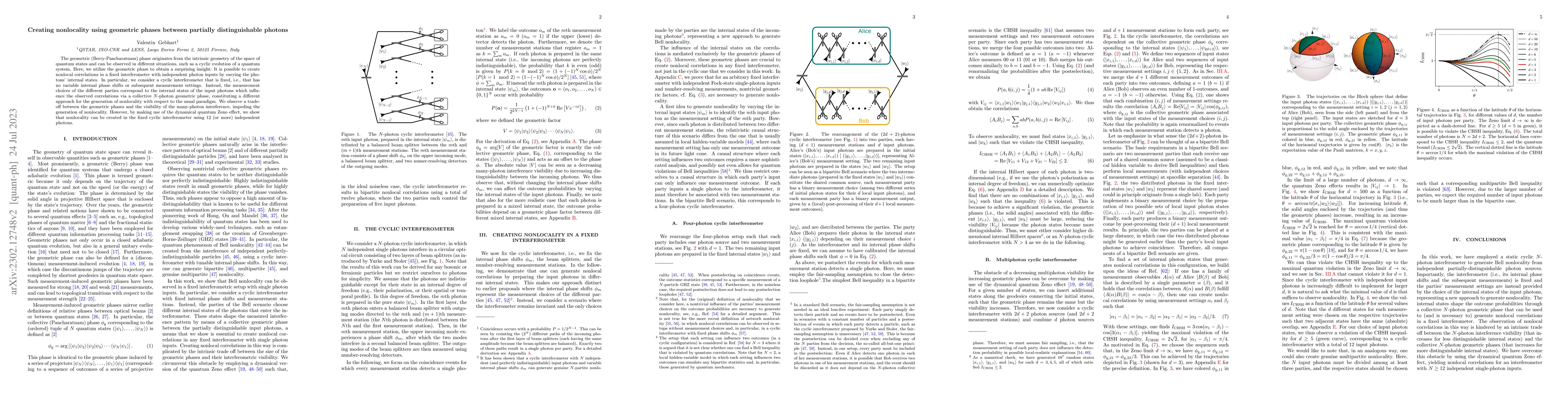 Thumbnail for Creating nonlocality using geometric phases between partially
  distinguishable photons
