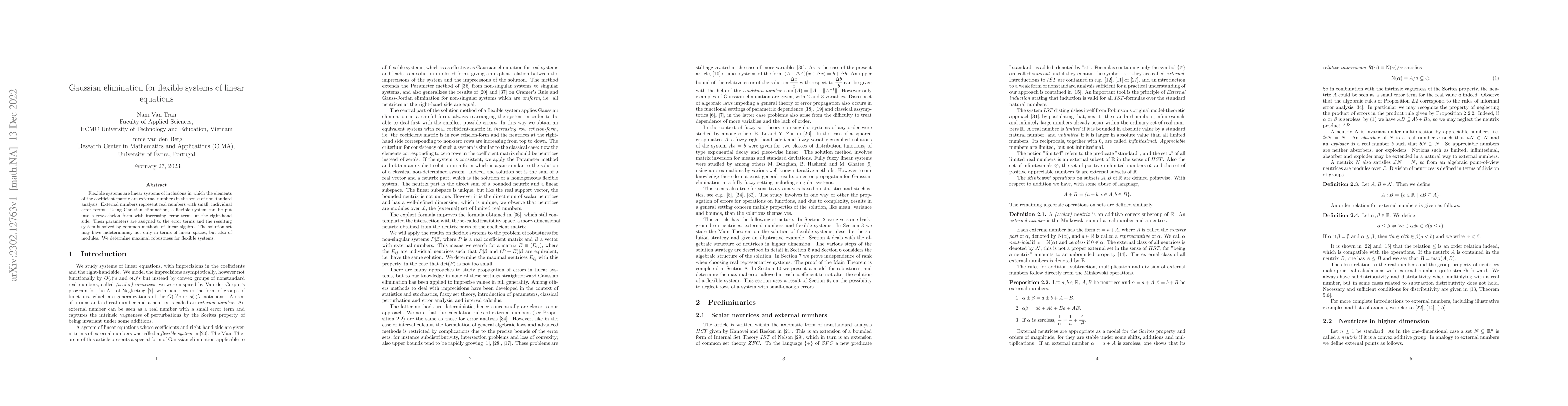 Thumbnail for Gaussian elimination for flexible systems of linear inclusions