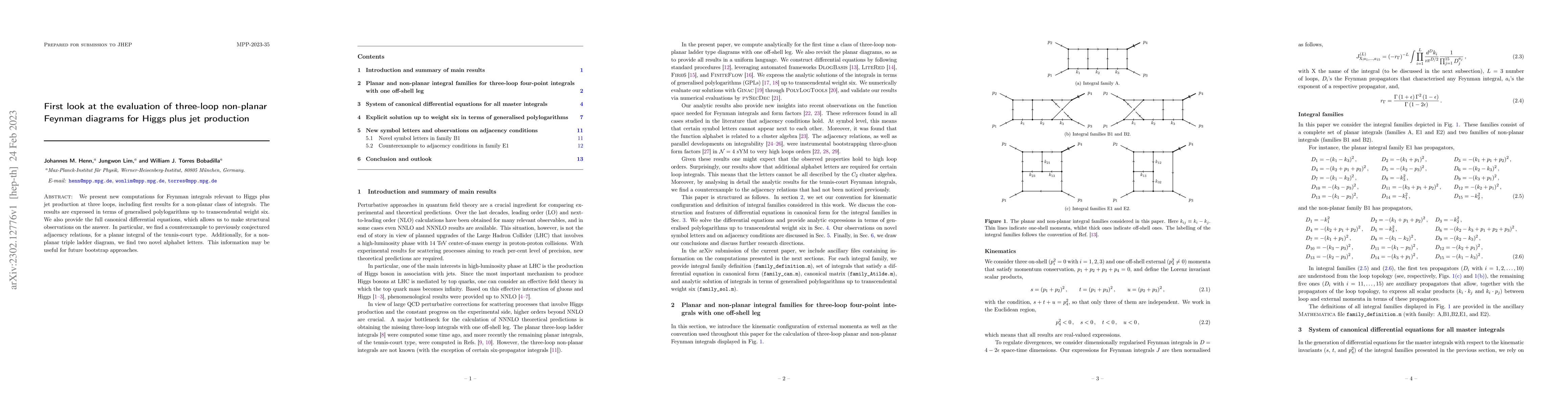 Thumbnail for First look at the evaluation of three-loop non-planar Feynman diagrams
  for Higgs plus jet production
