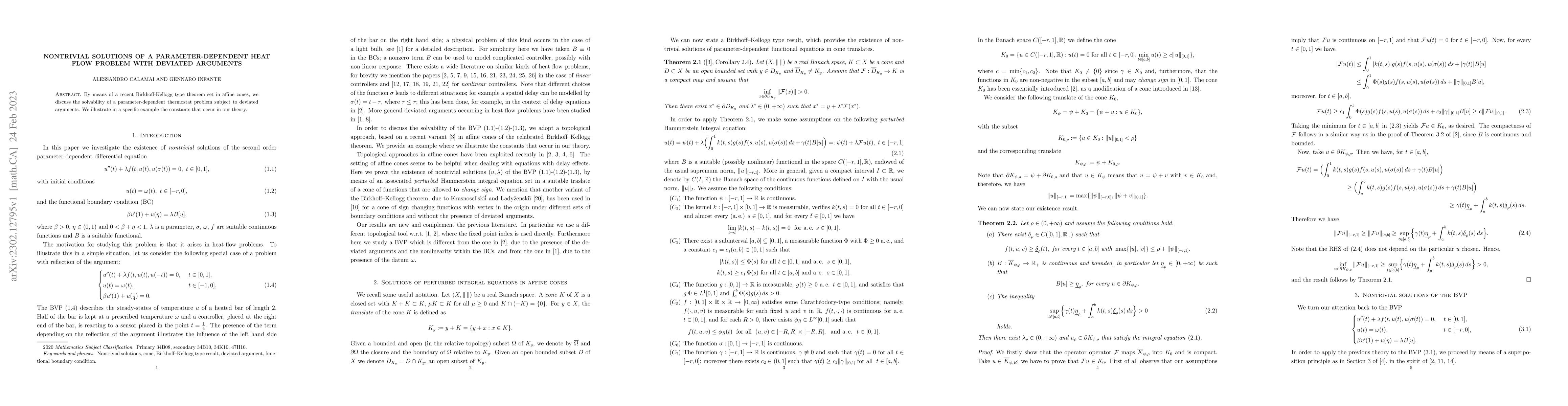Thumbnail for Nontrivial solutions of a parameter-dependent heat flow problem with
  deviated arguments