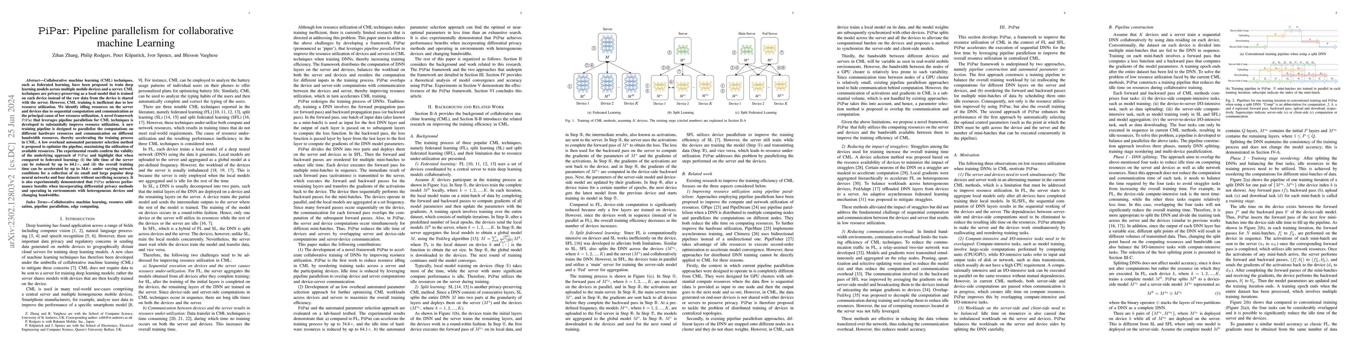 Thumbnail for PiPar: Pipeline Parallelism for Collaborative Machine Learning