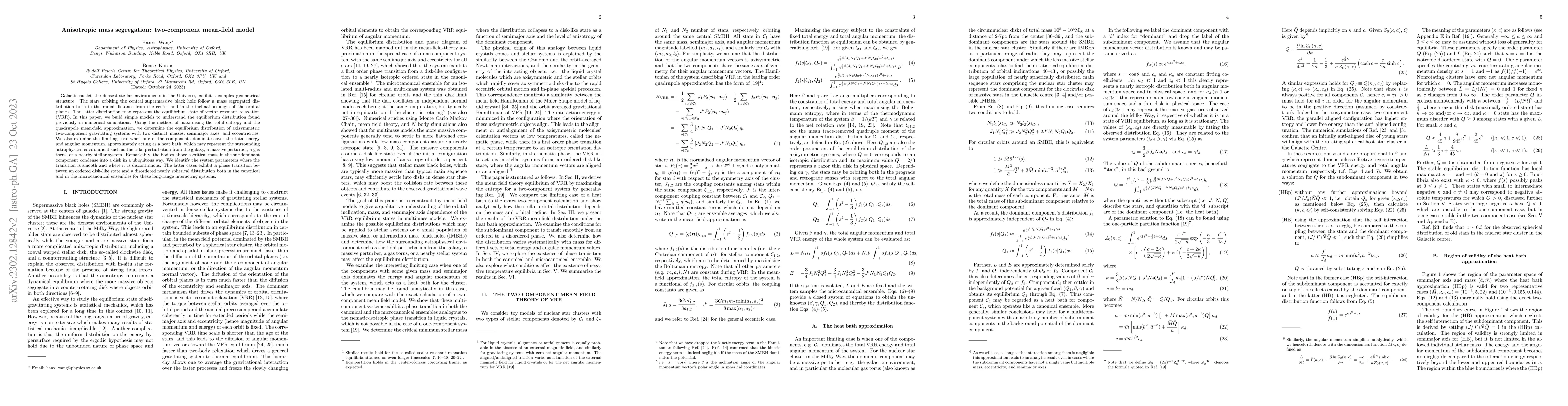 Thumbnail for Anisotropic mass segregation: two-component mean-field model