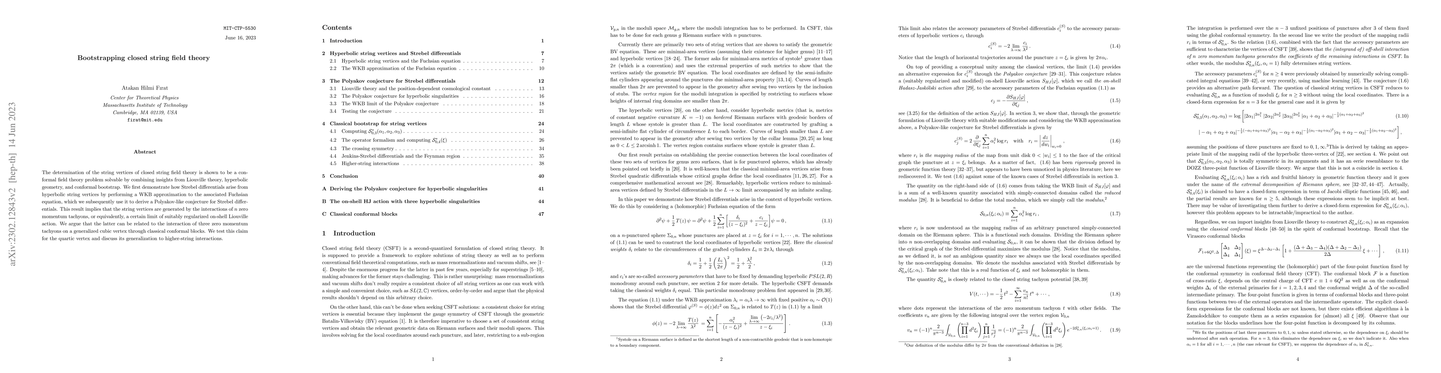 Thumbnail for Bootstrapping closed string field theory