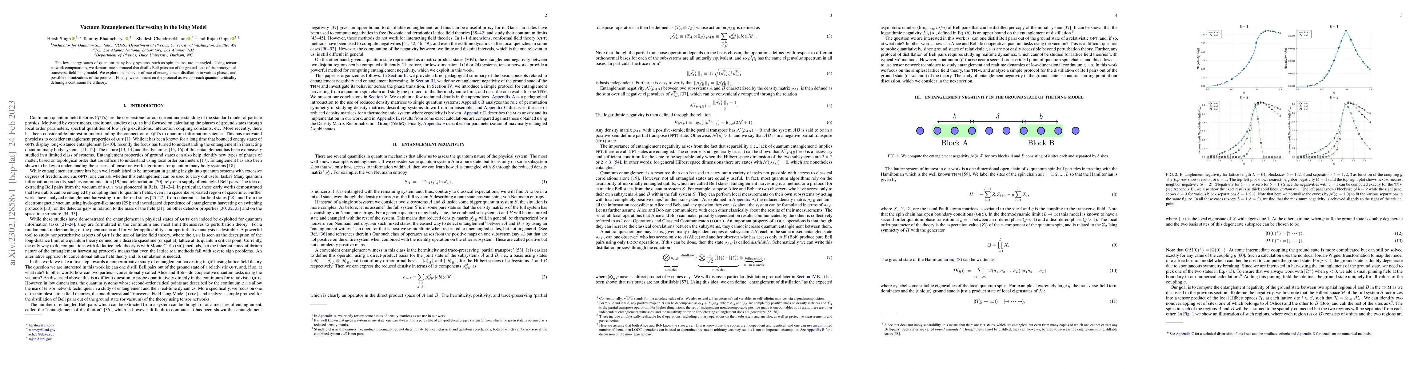Thumbnail for Vacuum Entanglement Harvesting in the Ising Model