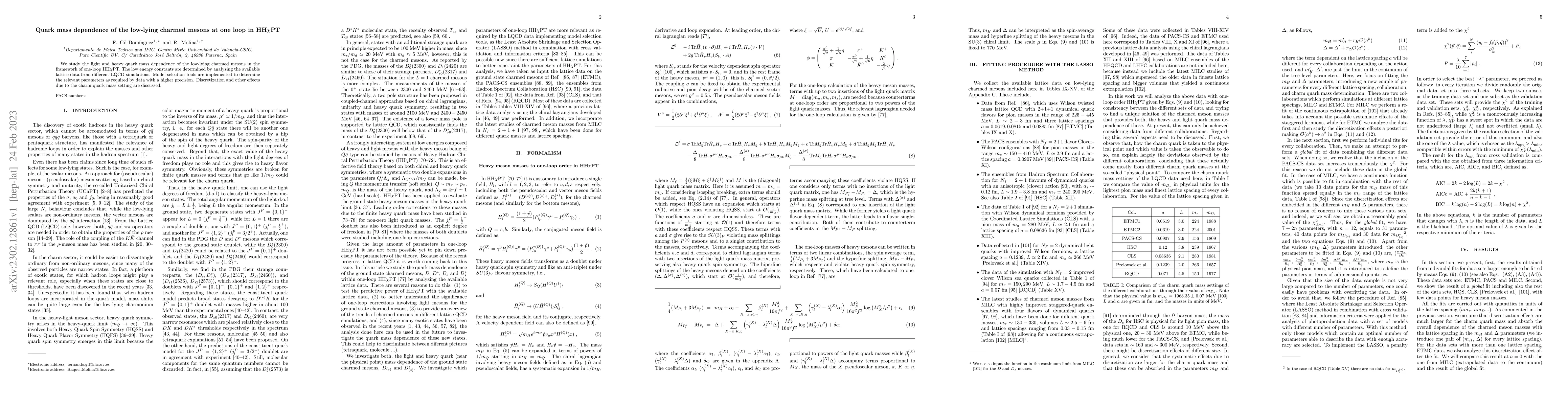 Thumbnail for Quark mass dependence of the low-lying charmed mesons at one loop in
  HH$\chi$PT