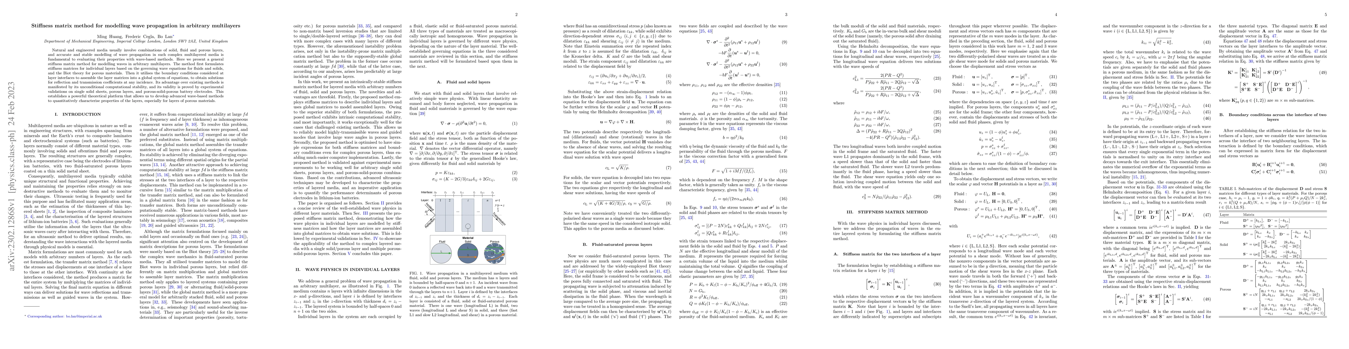 Thumbnail for Stiffness matrix method for modelling wave propagation in arbitrary
  multilayers