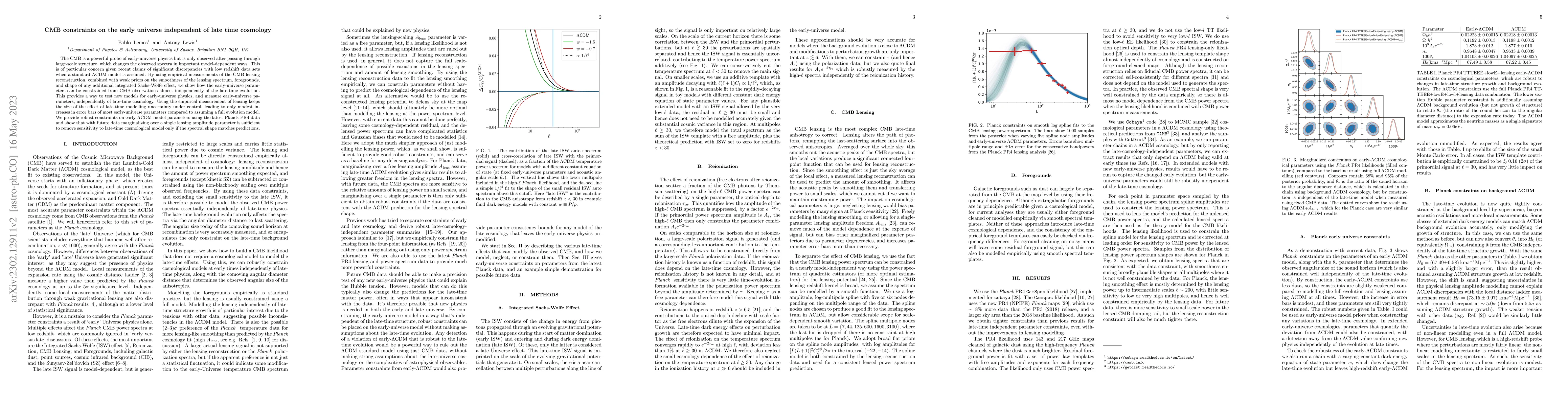 Thumbnail for CMB constraints on the early universe independent of late time cosmology