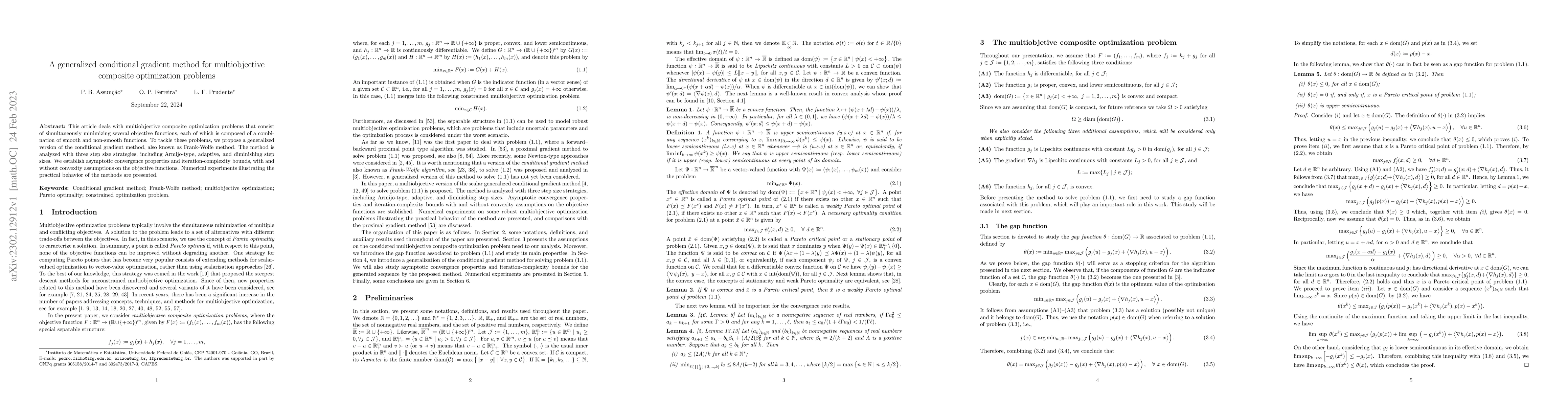 Thumbnail for A generalized conditional gradient method for multiobjective composite
  optimization problems