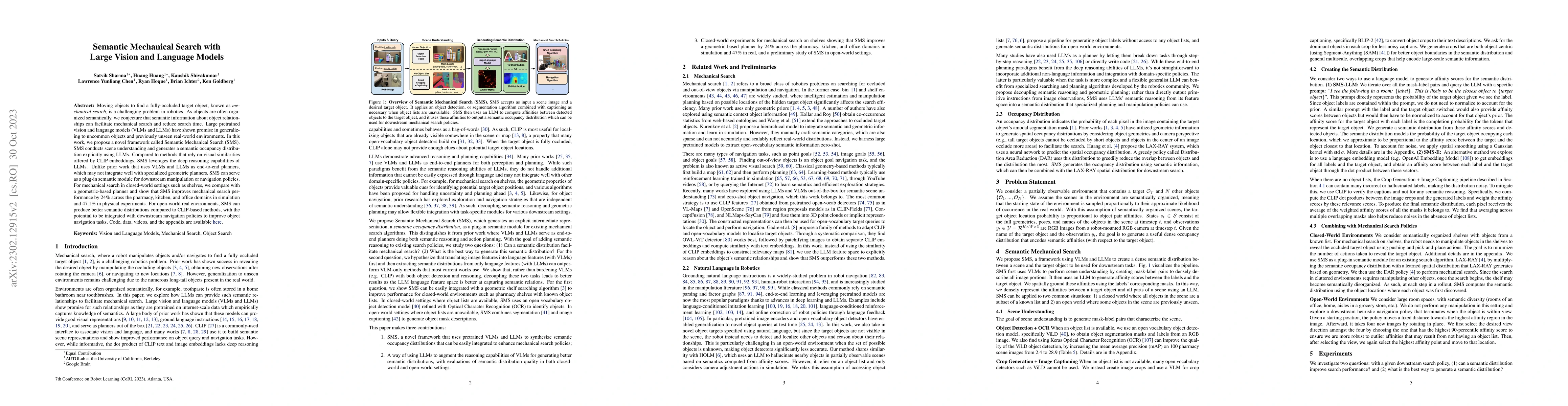 Thumbnail for Semantic Mechanical Search with Large Vision and Language Models