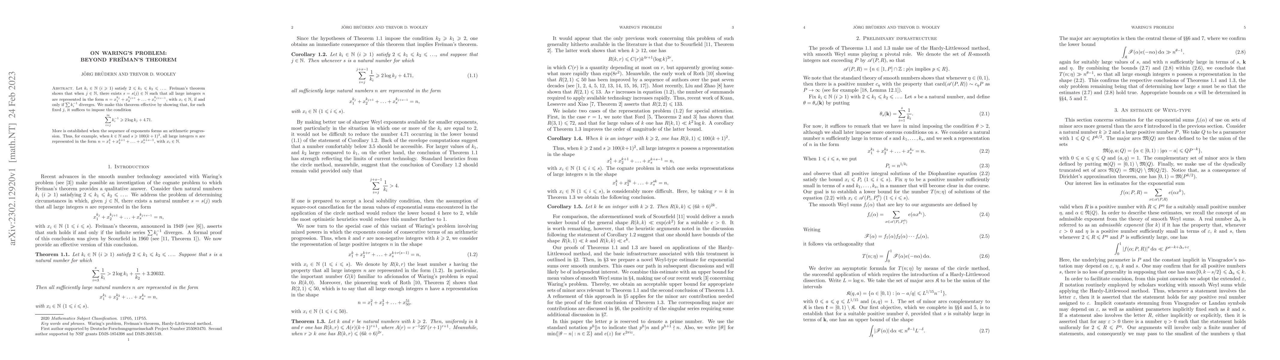 Thumbnail for On Waring's problem: beyond Freiman's theorem
