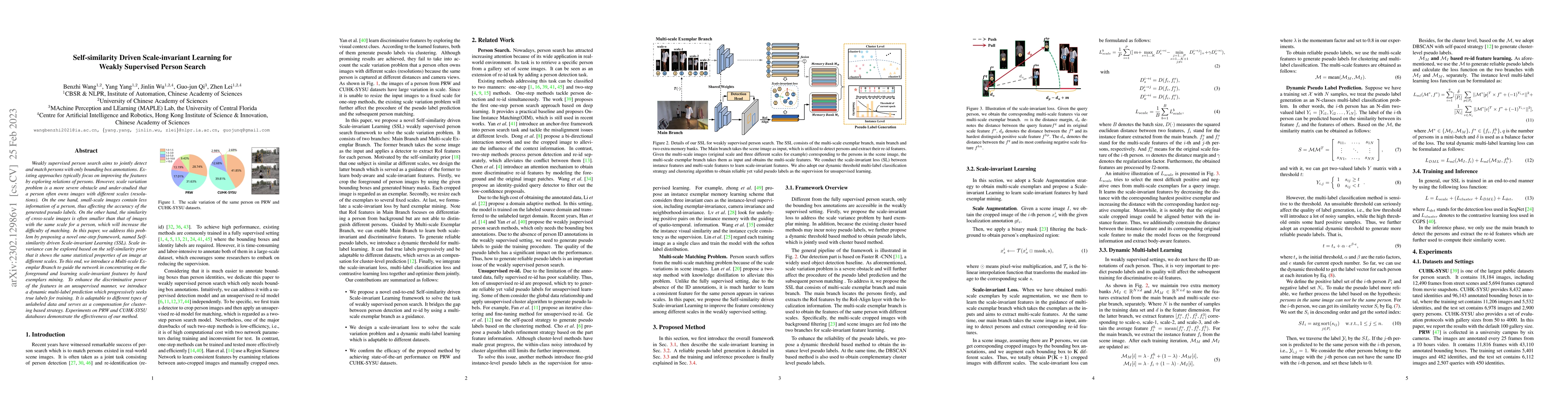 Thumbnail for Self-similarity Driven Scale-invariant Learning for Weakly Supervised
  Person Search
