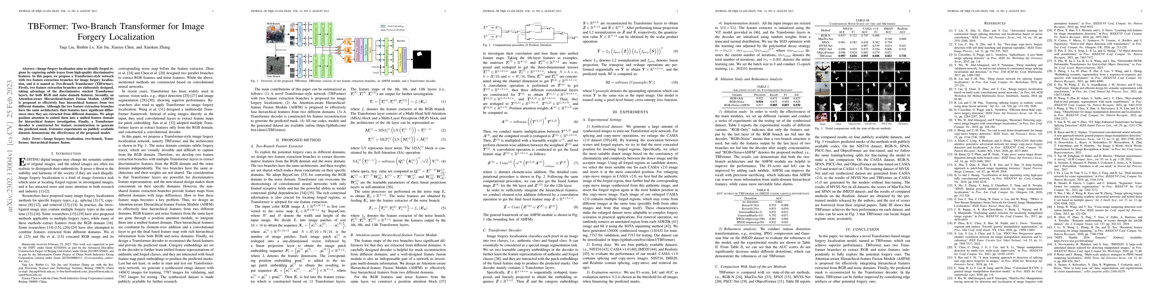 Thumbnail for TBFormer: Two-Branch Transformer for Image Forgery Localization