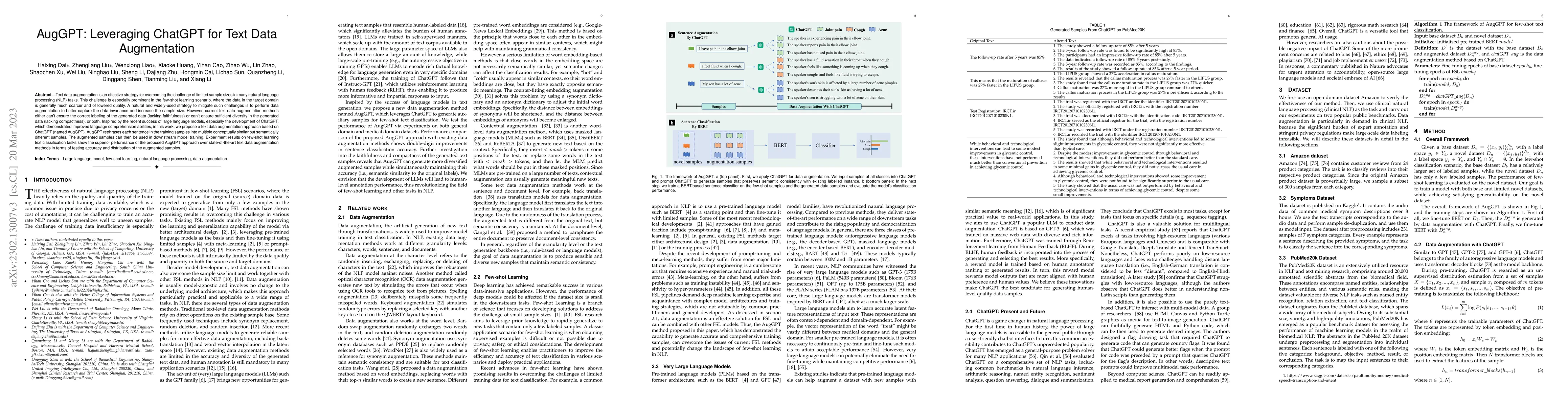 Thumbnail for AugGPT: Leveraging ChatGPT for Text Data Augmentation