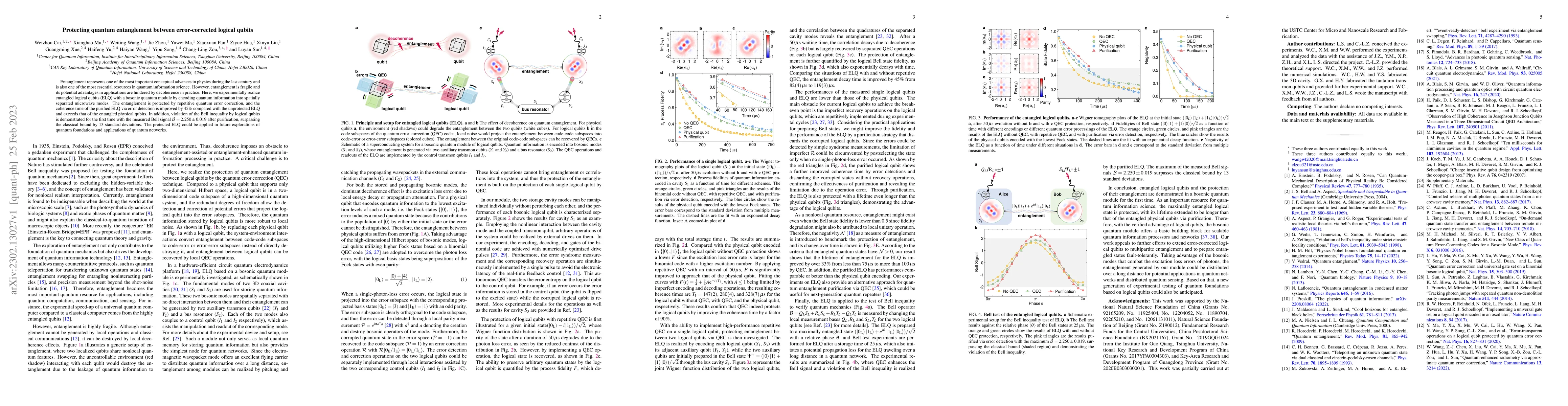 Thumbnail for Protecting quantum entanglement between error-corrected logical qubits