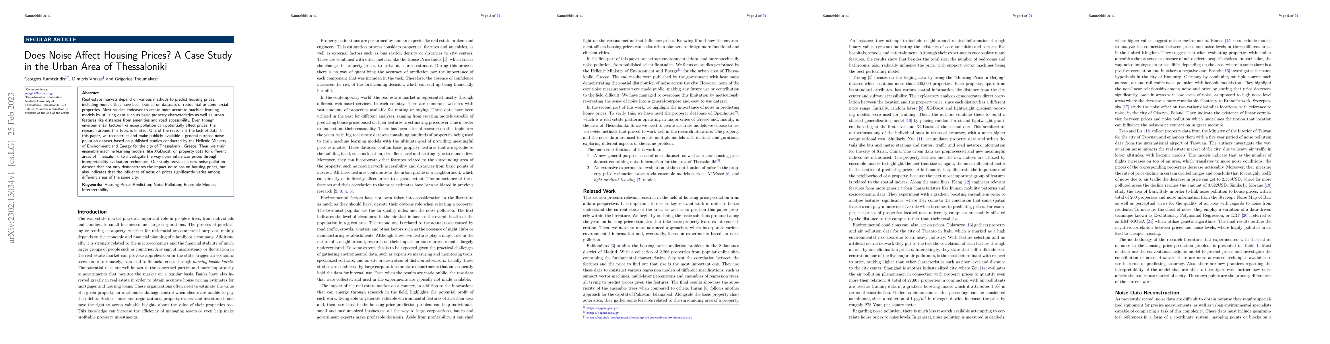 Thumbnail for Does Noise Affect Housing Prices? A Case Study in the Urban Area of
  Thessaloniki