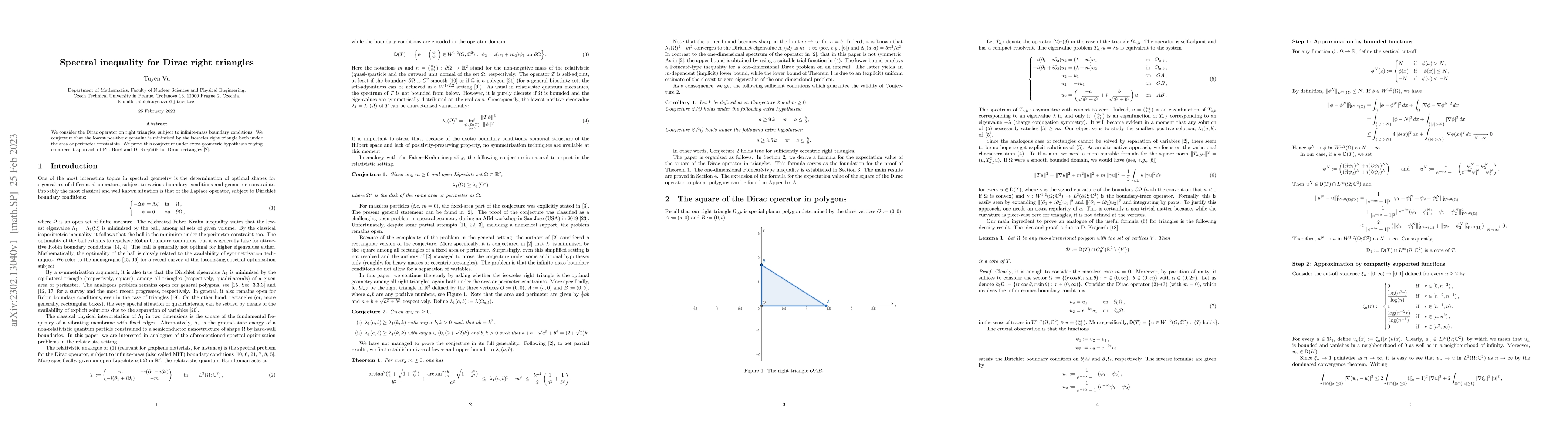 Thumbnail for Spectral inequality for Dirac right triangles
