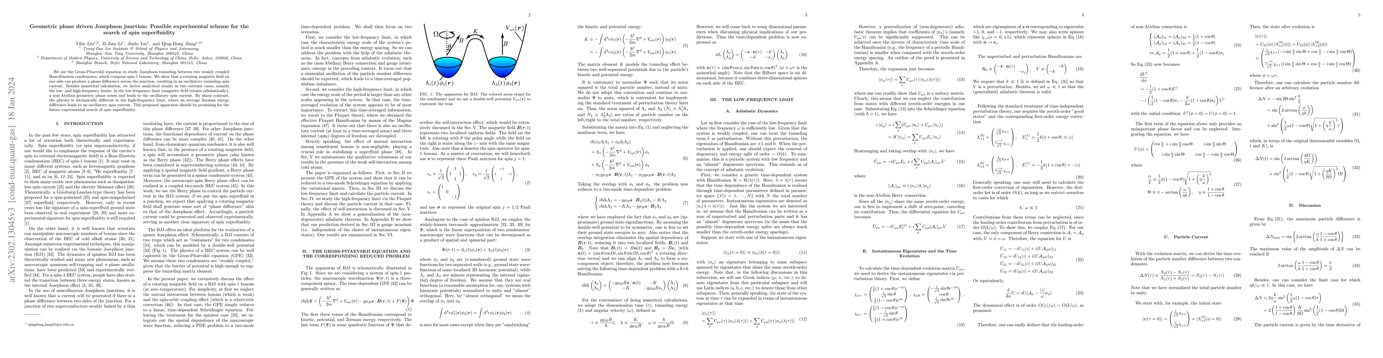 Thumbnail for Geometric phase driven Josephson junction: Possible experimental scheme
  for the search of spin superfluidity