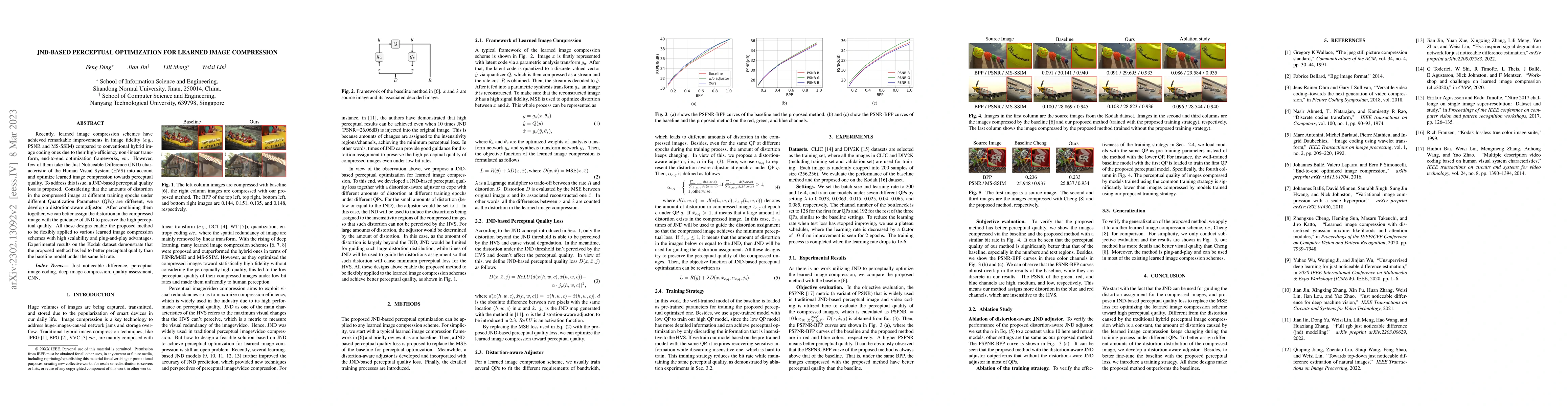 Thumbnail for JND-Based Perceptual Optimization For Learned Image Compression