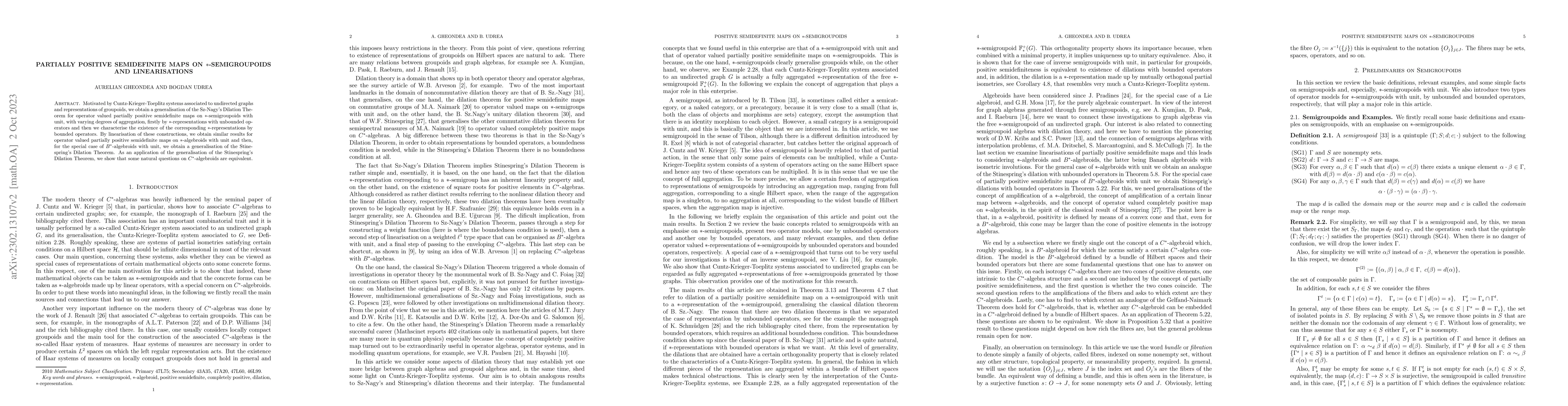 Thumbnail for Partially Positive Semidefinite Maps on $*$-Semigroupoids and
  Linearisations