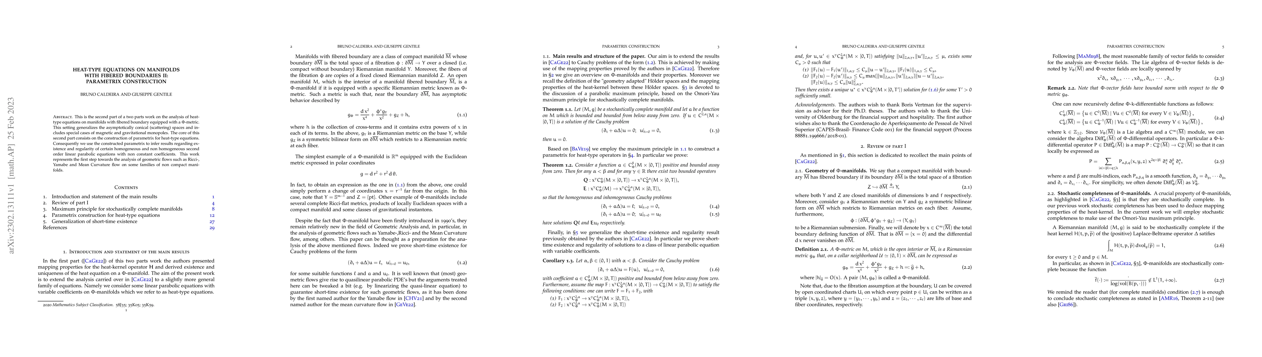 Thumbnail for Heat-type equations on manifolds with fibered boundaries II: Parametrix
  construction