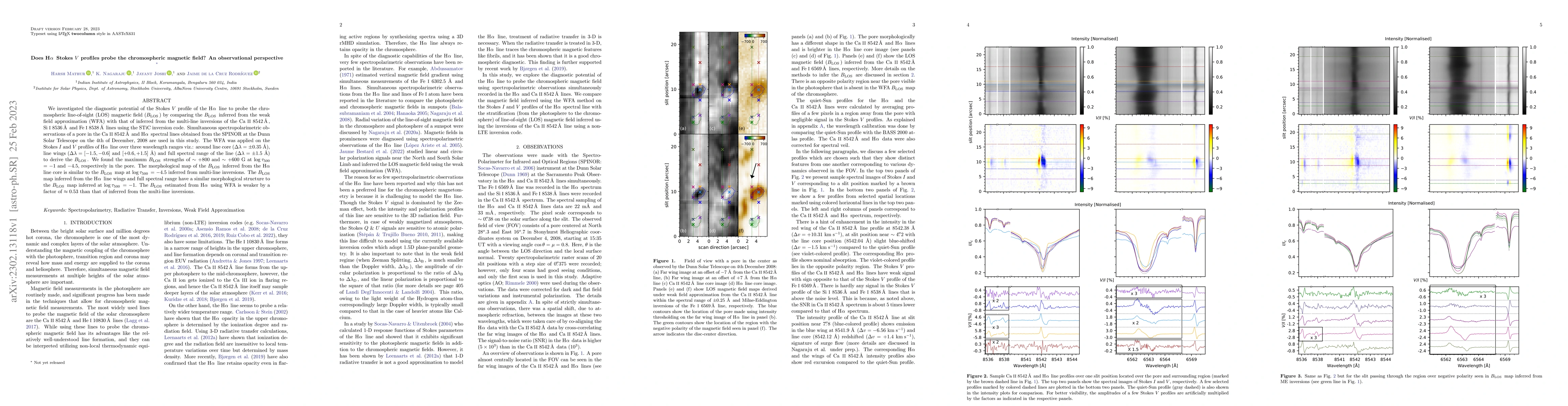 Thumbnail for Does H$\alpha$ Stokes~$V$ profiles probe the chromospheric magnetic
  field? An observational perspective
