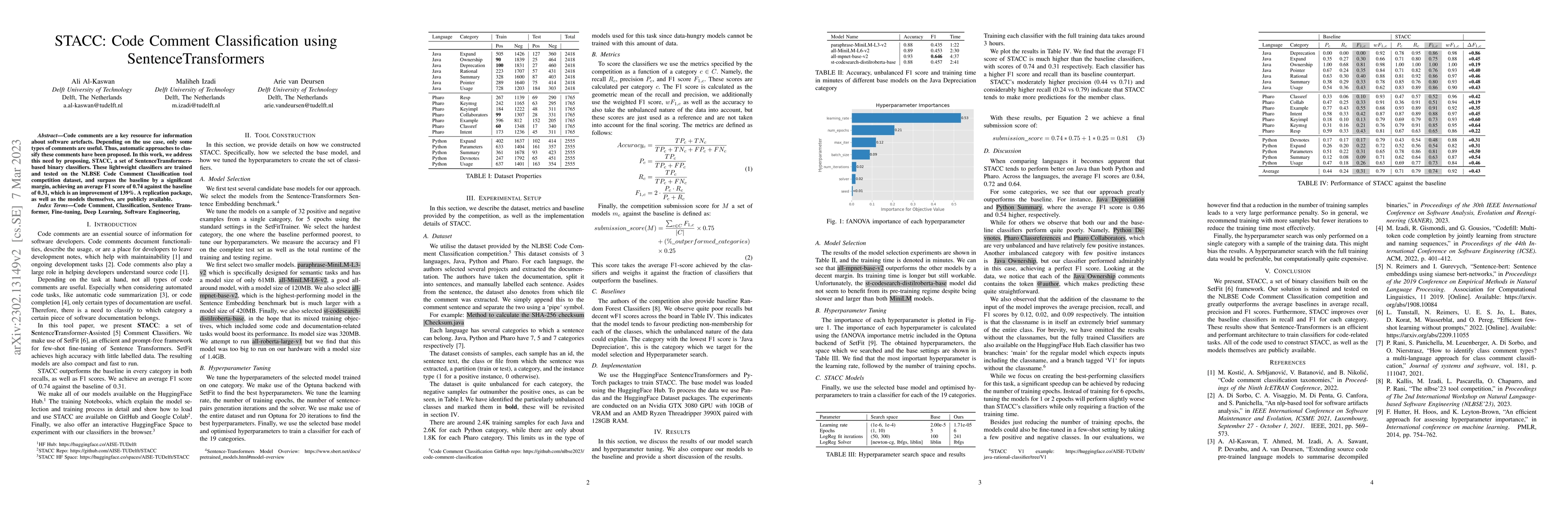 Thumbnail for STACC: Code Comment Classification using SentenceTransformers