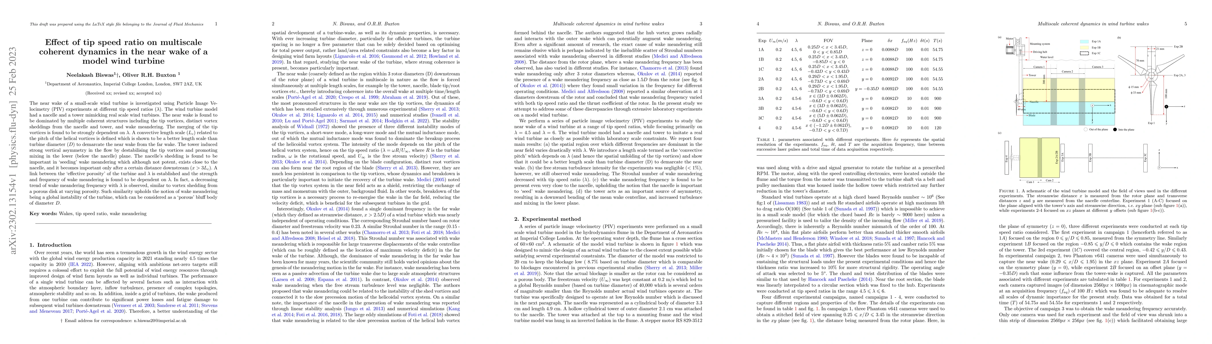 Thumbnail for Effect of tip speed ratio on multiscale coherent dynamics in the near
  wake of a model wind turbine